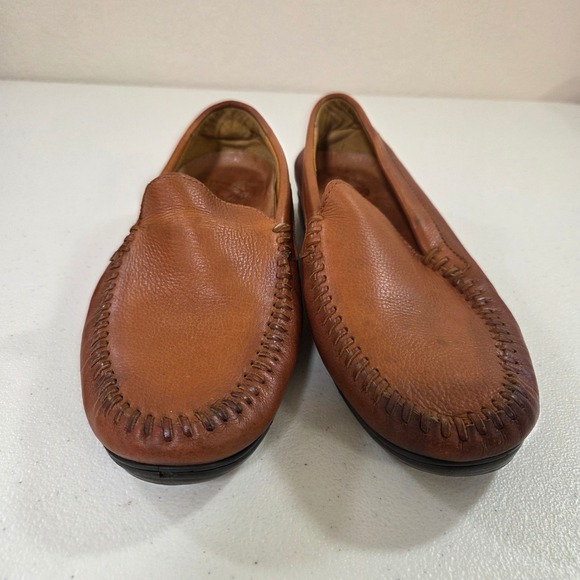 Arnold Palmer Augusta Brown Leather Loafers Mens 8.5 M Brazil Whipstitch Slip On main image 6